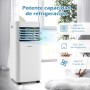 COSTWAY 7000 BTU Quiet Portable Air Conditioner, 2.1 KW, 4 in 1 Low Consumption Cooler, Cooling, Ventilation and
