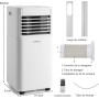 COSTWAY 7000 BTU Quiet Portable Air Conditioner, 2.1 KW, 4 in 1 Low Consumption Cooler, Cooling, Ventilation and