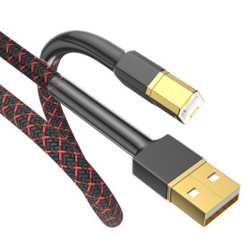 Tertullus Cable USB HiFi de 1,5 m USBA a USBB Dac AB, cable de audio USB, cable de impresora USB digital para transmisión de