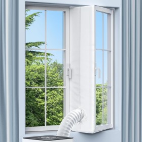 Kit Ventana Aire Acondicionado Portatil, Adaptador Ventana aire Acondicionado, Protector de Intercambio de aire de 500cm,