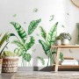 Calcomanías de pared de hojas de palma tropicales, calcomanías de pared de plantas verdes grandes, calcomanías de vinilo para
