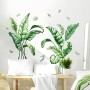 Calcomanías de pared de hojas de palma tropicales, calcomanías de pared de plantas verdes grandes, calcomanías de vinilo para