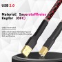 Tertullus Cable USB HiFi de 1,5 m USBA a USBB Dac AB, cable de audio USB, cable de impresora USB digital para transmisión de