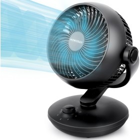 WOWDSGN Ventilador de Mesa Silencioso 24dB, Potente Ventilador Circulación de Aire Turbo - 80° Oscilación Horizontal - 100°