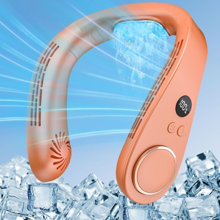 Kouric Ventilador de Cuello con Aire Acondicionado,Aire Acondicionado de Cuello 3 Niveles de Refrigeración,Portable Neck Fan 5