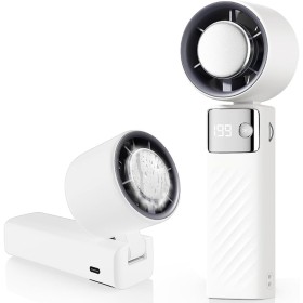 CATGIFF Ventilador de Mano Recargable, Mini Ventilador Portatil 5000mAh, Hand Fan Silencioso Potente Turbo (1-199 Velocidad),