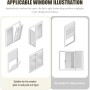 FERRGIA Kit Sellado Ventana Aire Acondicionado Portátil 400cm,Sello Universal para AC Móvil/Secadora,Fácil Instalación Sin