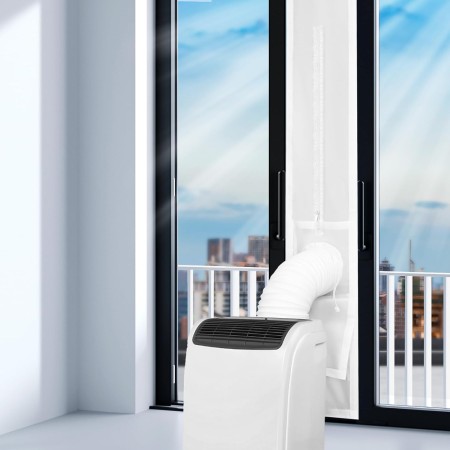 LOVIGA Sellado de Ventana Corredera para Secadora - Kit para Aire Acondicionado Portátil 25X102-162cm - Aislamiento 100% Efecto
