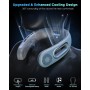 Dnenellr Ventilador de Cuello Portátil, 5200mAh Ventilador Cuello USB Recargable, Diseño de Excavación de Agujeros, Ventilador