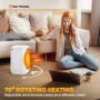 Lightswim - Calentador de ambiente portátil, oscilante de 70°, 1200 W, cerámica PTC, con 3 modos, miniventiladores para oficina,