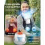 Ventilador de Cintura Portatil Con Hielo Placa de Refrigeración, Ventilador de Cuello Camiseta 13500RPM 10000mAh Recargable,Mini