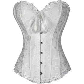 Genérico Bustier Corsé Top para Mujer Steam Punk Brocado Encaje Corsé Vintage Talla Grande Corset Medieval Mujeres Fajas Bustier