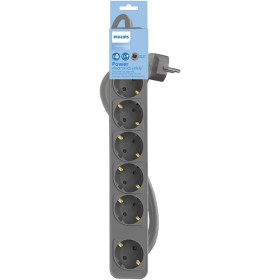 Philips Regletas CHP2164G - Regleta de 6 Enchufes, Cable de 1.5 Metros, Interruptor Principal, Cierre de Seguridad Automático,
