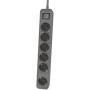 Philips Regletas CHP2164G - Regleta de 6 Enchufes, Cable de 1.5 Metros, Interruptor Principal, Cierre de Seguridad Automático,