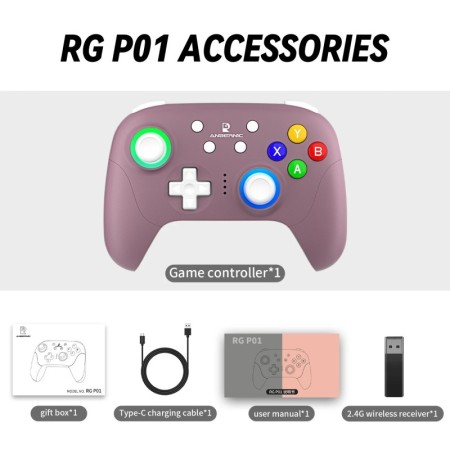 ANBERNIC RG P01 controlador de juegos Retro Bluetooth 5,3/con cable/2,