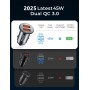AINOPE Cargador Coche USB Carga Rapida 45W, [Dual QC3.0] Cargador Mechero USB Cargador Movil Coche Toma Mechero 12V Metal para