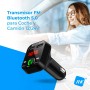 NK Transmisor FM Bluetooth V5.0 para Coche Y Camión 12/24V-Manos Libres,Reproductor Música +EDR,Adaptador Radio Receptor,Doble