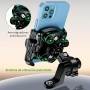 MOGGAM Soporte movil moto y scooter antivibración con cuerpo y anilla de aluminio para montaje en manillar y espejo retrovisor -