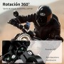 MOGGAM Soporte movil moto y scooter antivibración con cuerpo y anilla de aluminio para montaje en manillar y espejo retrovisor -