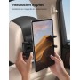 Lamicall Soporte Tablet Reposacabezas Coche - [Clip Silicona Ancho] [Plegable] 360° Rotación, Velcro de Alta Elasticidad Soporte