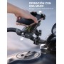Lamicall Soporte Móvil Moto - [Doble Antivibración] Brazo Extensible Metálico, Soporte Móvil Bicicleta Antirrobo, 2 x 360°