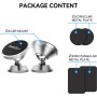 Soporte Móvil Coche, ivoler 2 Pack Soporte Magnético Móvil Coche Aluminio con 4 Pegatinas Metalicas,Iman Coche Móvil/Soporte Car