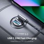 Omars Cargador de Coche, [USB C 33W + USB A 30W] 5A Carga rápida con Anillo de tracción, para iPhone12 Pro MAX Mini Samsung S21