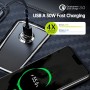 Omars Cargador de Coche, [USB C 33W + USB A 30W] 5A Carga rápida con Anillo de tracción, para iPhone12 Pro MAX Mini Samsung S21