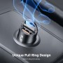 Omars Cargador de Coche, [USB C 33W + USB A 30W] 5A Carga rápida con Anillo de tracción, para iPhone12 Pro MAX Mini Samsung S21