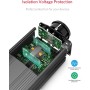 BESTEK - Convertidor de 12 V, 220 V, 230 V, 200 W, Transformador de tensión, 4 Puertos USB y 2 enchufes UE, Cargador de Coche