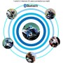 Ejeas V6 Pro Intercomunicador Bluetooth para Motocicletas, Gama Comunicación Intercom de 1200m, intercomunicador Casco Moto,