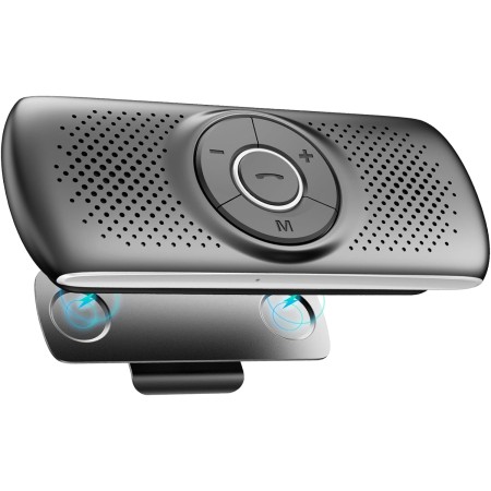 AGPTEK Manos Libres para Coche Bluetooth 5.0 con Siri, Google Asistente, Kit de Coche Altavoz Inalámbrico con Ranura de Tarjeta