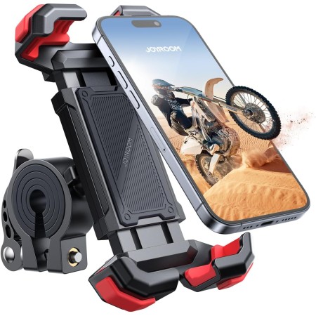 JOYROO Soporte Movil Moto,160mph Anti-vibración & 1s Lock Soporte Movil Bicicleta,5S Montaje & 360° Giratorio SoporteTelefono
