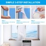 iRhodesy Kit Ventana Aire Acondicionado Portatil, Blanco Impermeable Adaptador Ventana Aire Acondicionado Utilizado para la