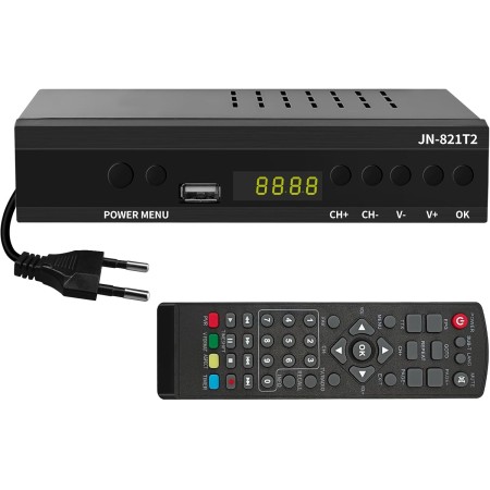 TDT HD Receptor, Decodificador Terrestre, TDT Full HD -DVB-T2 - Compatible con HEVC265 - Digital Full HD 1080p/ Dolby/MPEG-2/4,