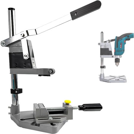 Soporte Taladro, Multifunción, Ajustable, Soporte Taladro Vertical, Diámetro del Orificio de Sujeción 43 mm, con Mordazas