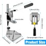 Soporte Taladro, Multifunción, Ajustable, Soporte Taladro Vertical, Diámetro del Orificio de Sujeción 43 mm, con Mordazas