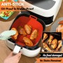 PQETBV Silicone Molds for Air Fryer, 4 Pieces Air Fryer Mold, 21 cm Silicone Air Fryer Container, Reusable Silicone Molds Air