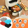 PQETBV Silicone Molds for Air Fryer, 4 Pieces Air Fryer Mold, 21 cm Silicone Air Fryer Container, Reusable Silicone Molds Air