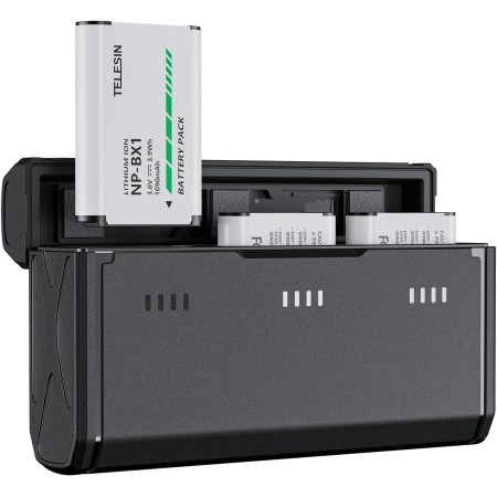 TELESIN 2 Baterías NP-BX1 y Cargador de Batería para Sony NP-BX1/M8, ZV-1, ZV-1 II, Cyber-Shot DSC-HX80, HX90V, HX95, HX99, RX1,