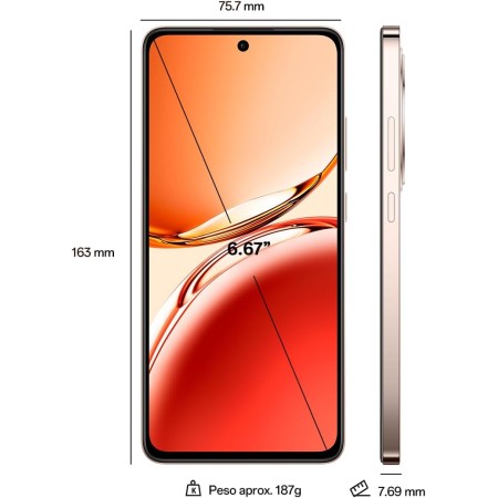 OPPO Reno12FS 4G - Smartphone Libre con IA, 16GB (8GB+8GB) 512GB, Pantalla 2.5D AMOLED 6.7", Cámara 50+8+32 MP, Android, IP64,