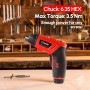CASALS - Taladro atornillador a batería de 3,6V y 230rpm | Taladro inalámbrico con maletín de 52 puntas | Mini taladro de 1.3Ah