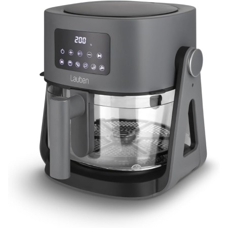 Lauben Glass&Grill Air Fryer 3-in-1 5500BG Hot Air Fryer with 5.5L Capacity, Glass Fry Basket, 6 Programs + Manual Adjustment, 3