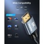 CABNEER Cable HDMI 2.1 8K 2.5m, Cable HDMI de alta velocidad, 48 Gbps, 8K@60Hz, 4K@120Hz, HDCP 2,2/2,3 eARC HDR, compatible con