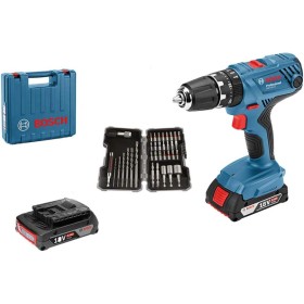 Bosch Professional 18V System GSB 18V-21 - Taladro percutor a batería (55 Nm, 1800 rpm, 2 baterías x 2.0 Ah, set 40 puntas, en