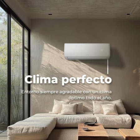 Air conditioning Split 4500 Frigorias, EVVO CLIMA cooling and heating, WIFI, Motor inverter, heat pump, class A++/A+,