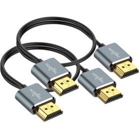 Twozoh Cable HDMI Flexible y Delgado 0,5M 2 Unidades, Cable HDMI Ultrafino compatible con alta velocidad 4K&60Hz 18Gbps