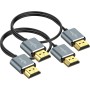 Twozoh Cable HDMI Flexible y Delgado 0,5M 2 Unidades, Cable HDMI Ultrafino compatible con alta velocidad 4K&60Hz 18Gbps