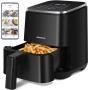 Aigostar White Dot Oil Free Fryer 2L, Air Fryer with 8 Programs and LED Touch Screen, 1200W, Adjustable Time and Temperature,
