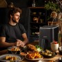 Aigostar White Dot Oil Free Fryer 2L, Air Fryer with 8 Programs and LED Touch Screen, 1200W, Adjustable Time and Temperature,